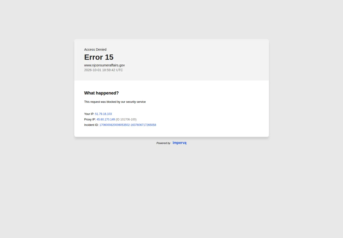 Screenshot of njconsumeraffairs.gov