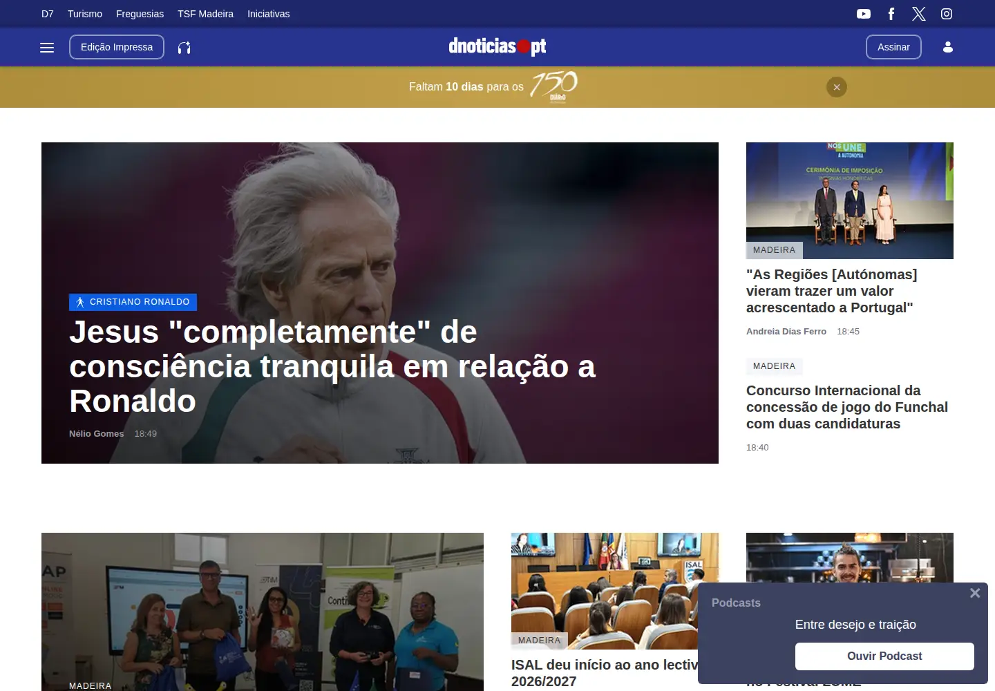 Screenshot of dnoticias.pt