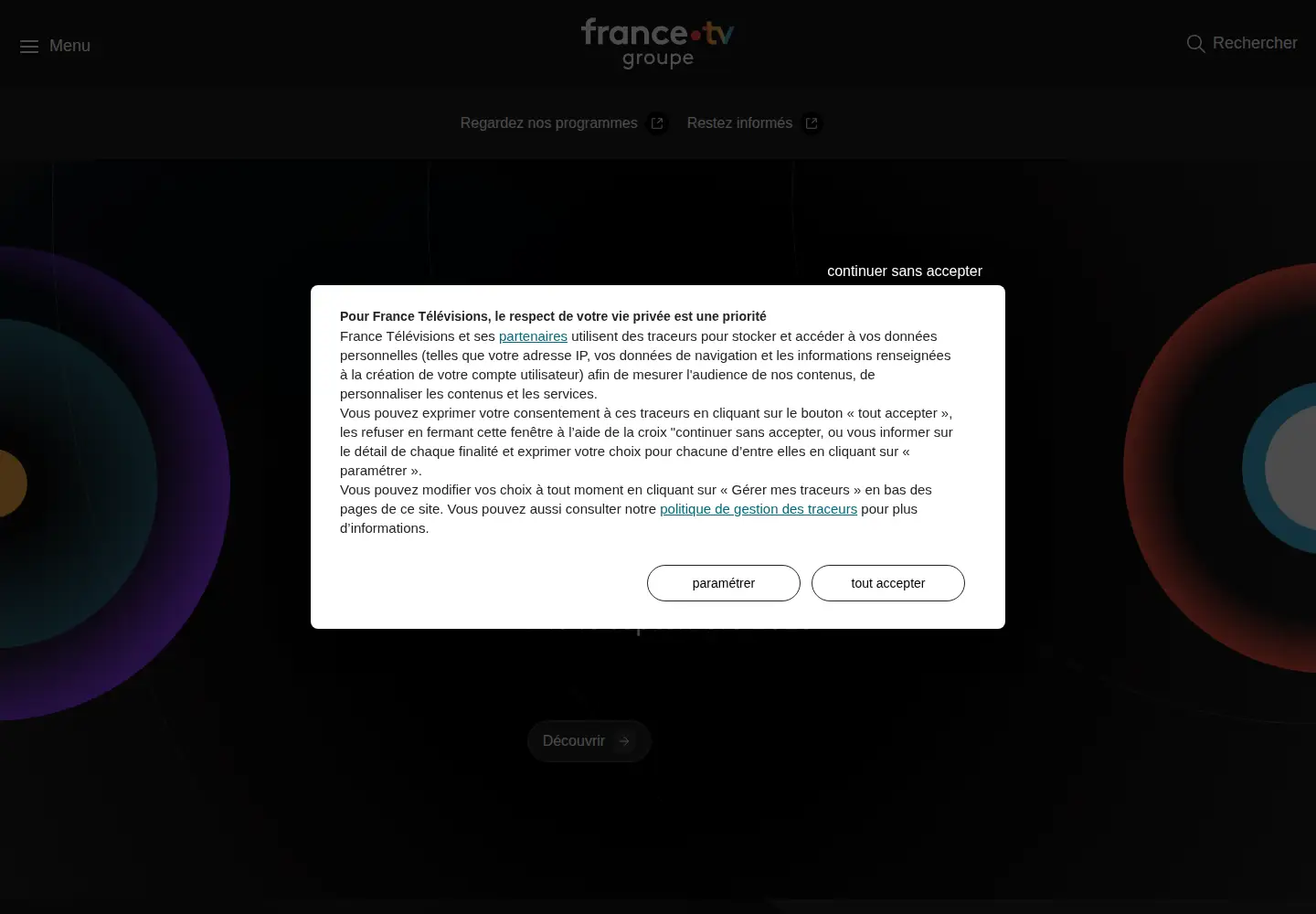Screenshot of francetelevisions.fr