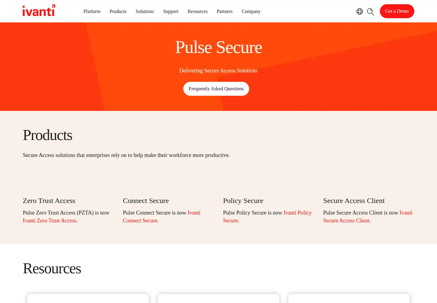 Screenshot of pulsesecure.net