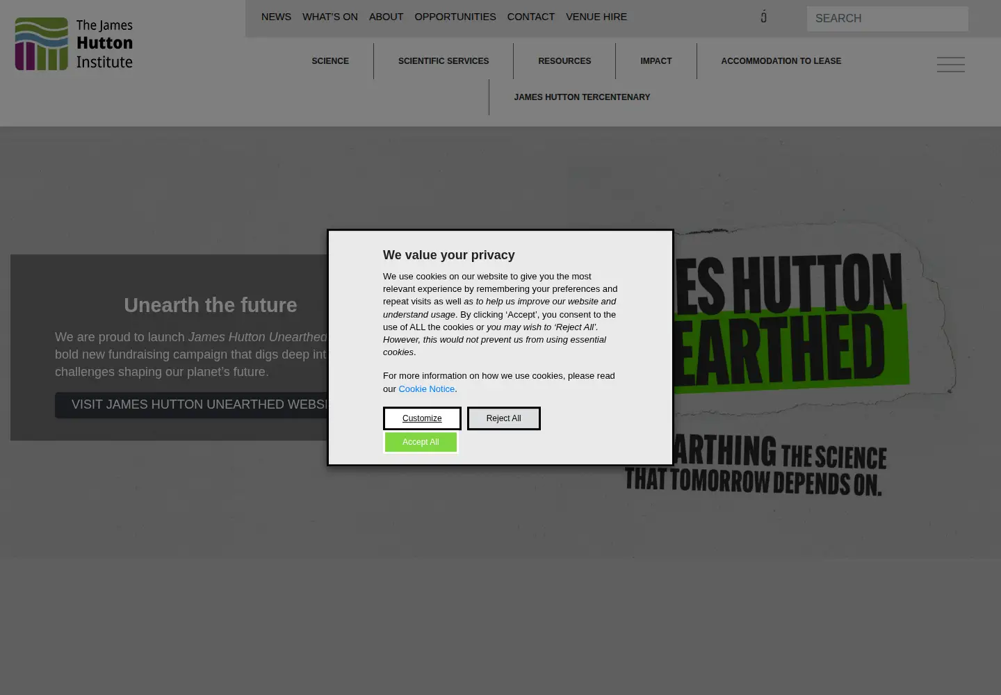 Screenshot of hutton.ac.uk
