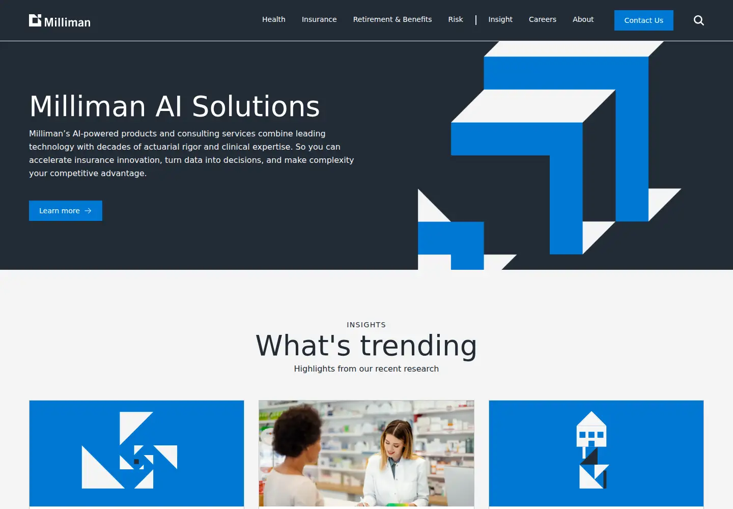 Screenshot of milliman.com