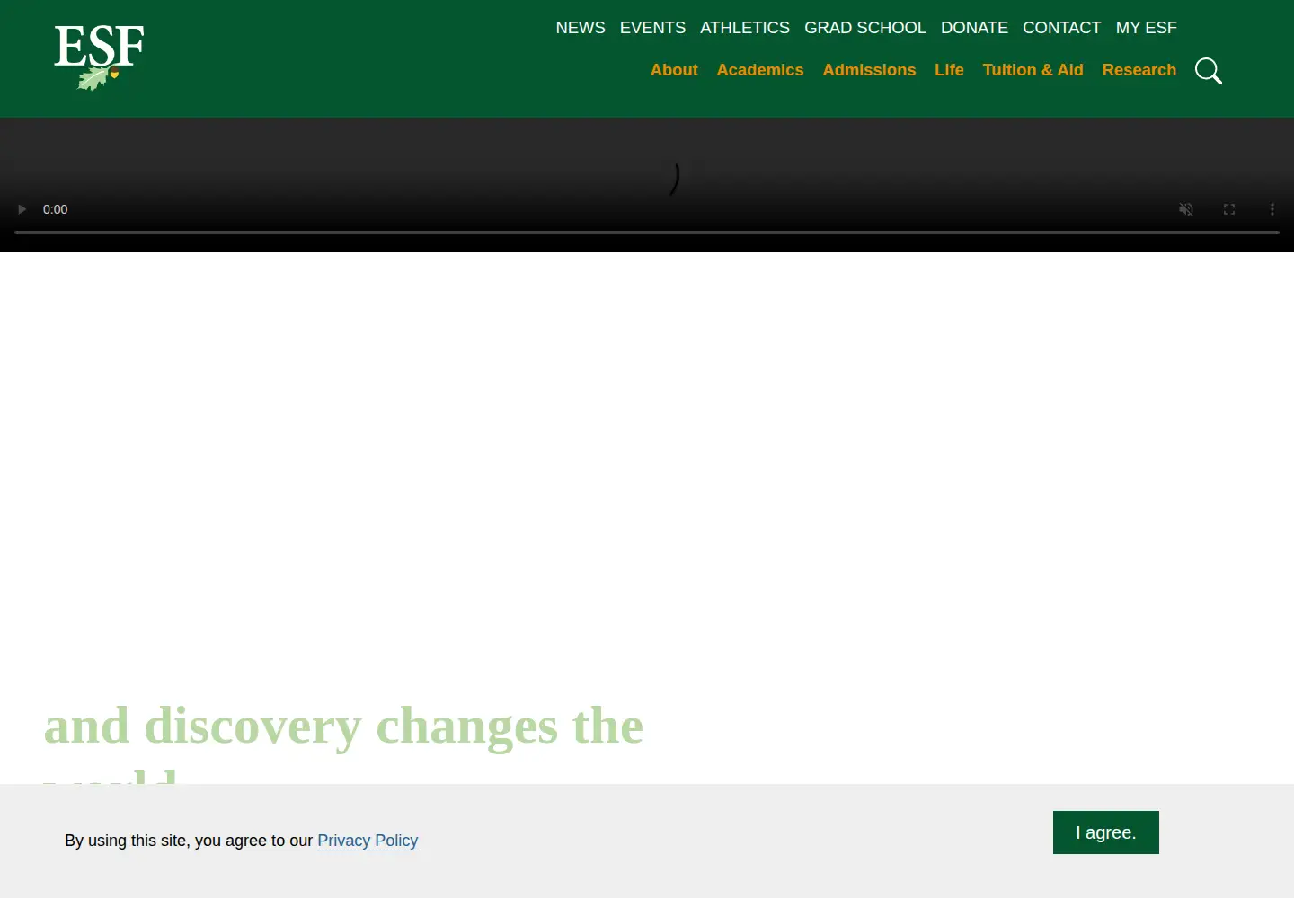 Screenshot of esf.edu