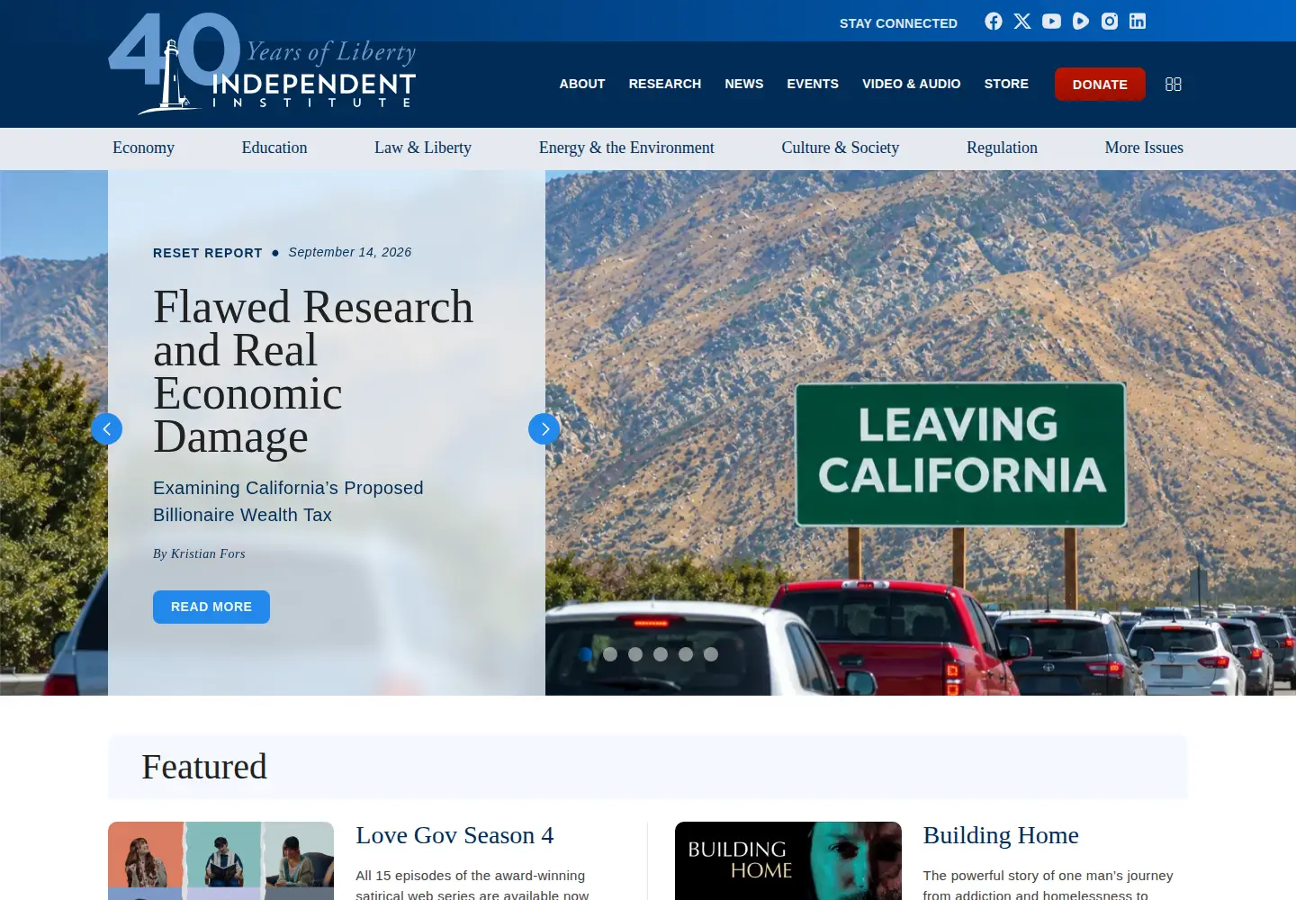 Screenshot of independent.org