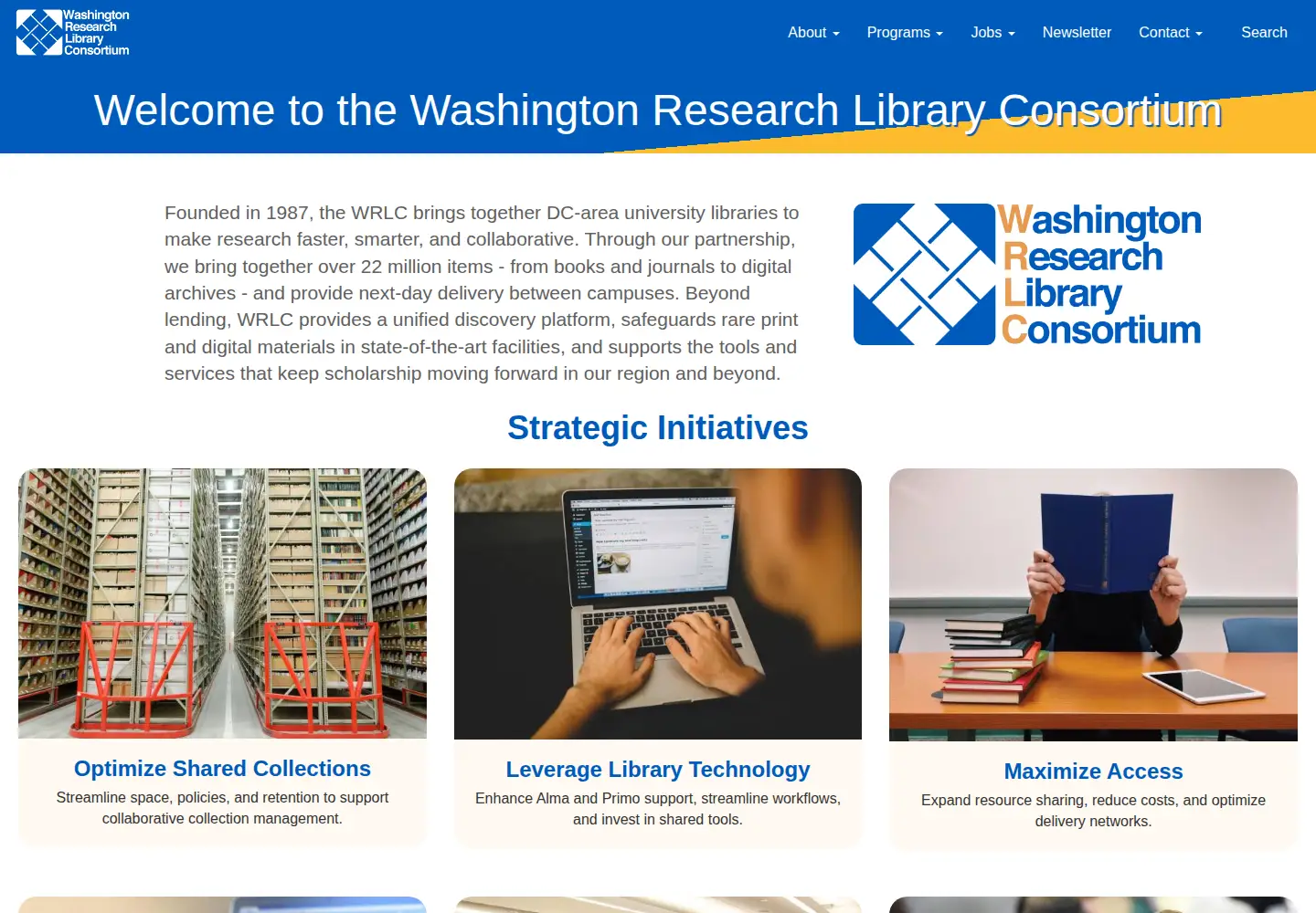 Screenshot of wrlc.org