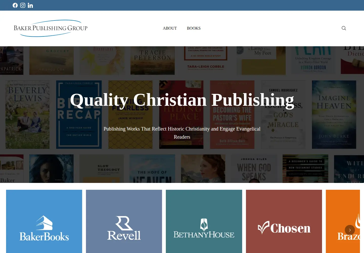 Screenshot of bakerpublishinggroup.com