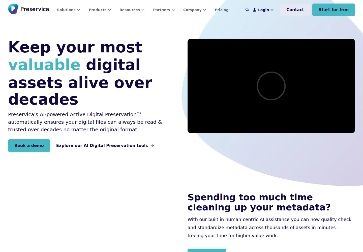 Screenshot of preservica.com