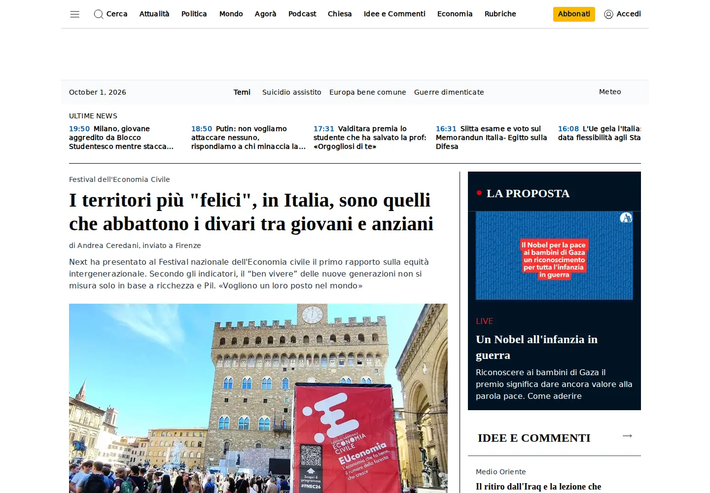 Screenshot of avvenire.it
