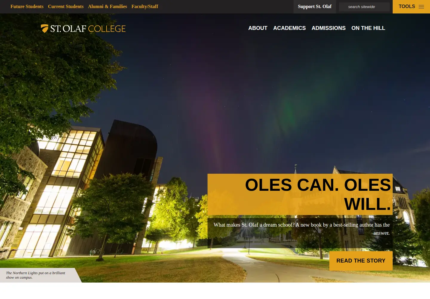 Screenshot of stolaf.edu