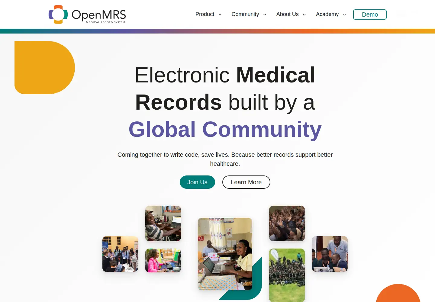 Screenshot of openmrs.org