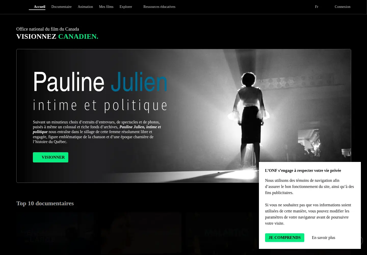 Screenshot of onf.ca