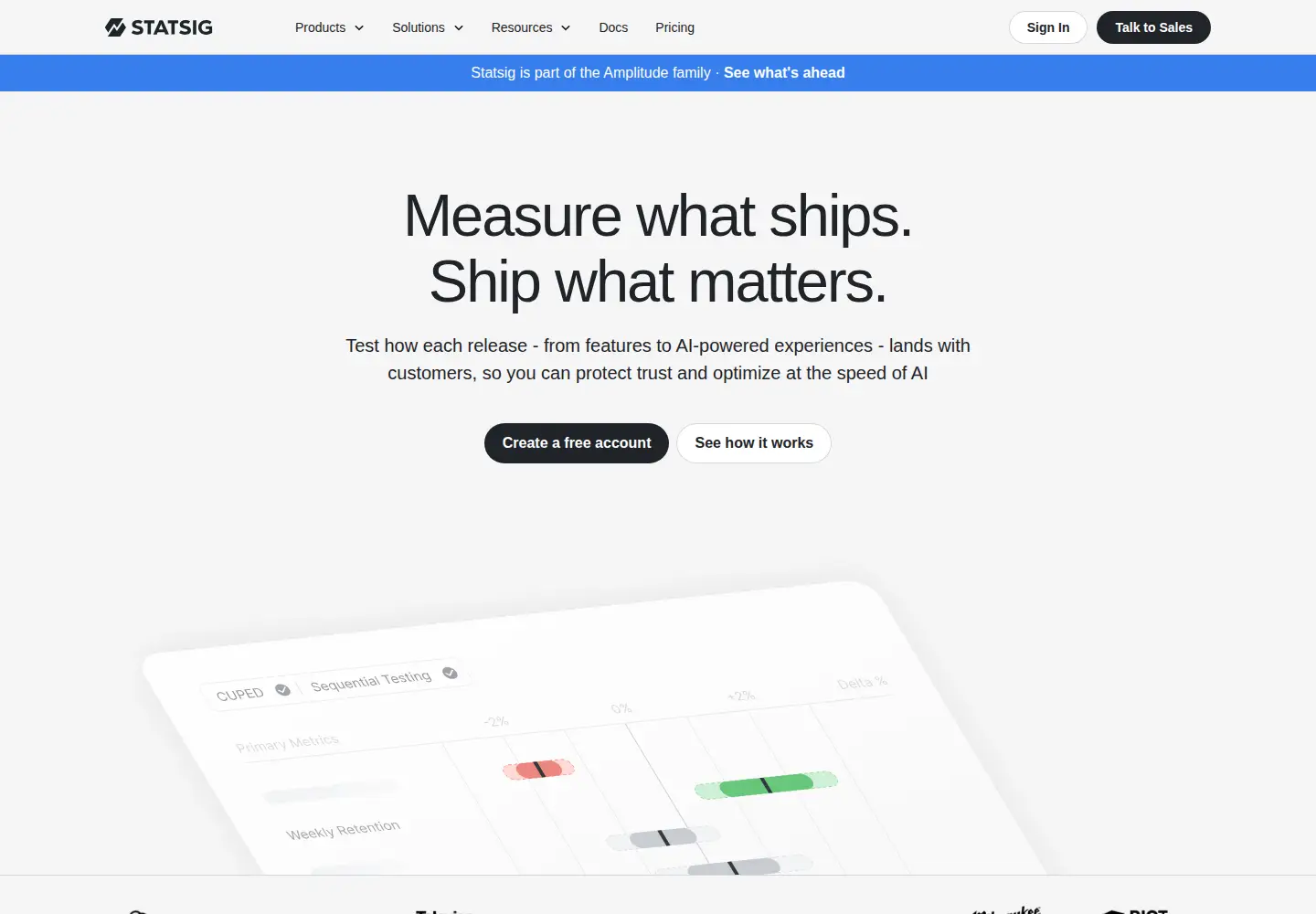 Screenshot of statsig.com
