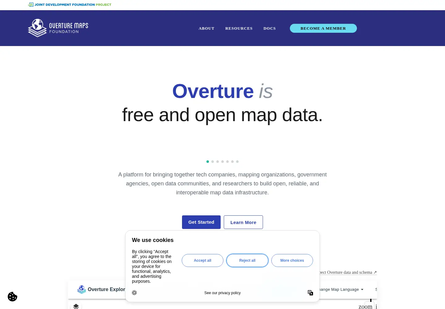 Screenshot of overturemaps.org