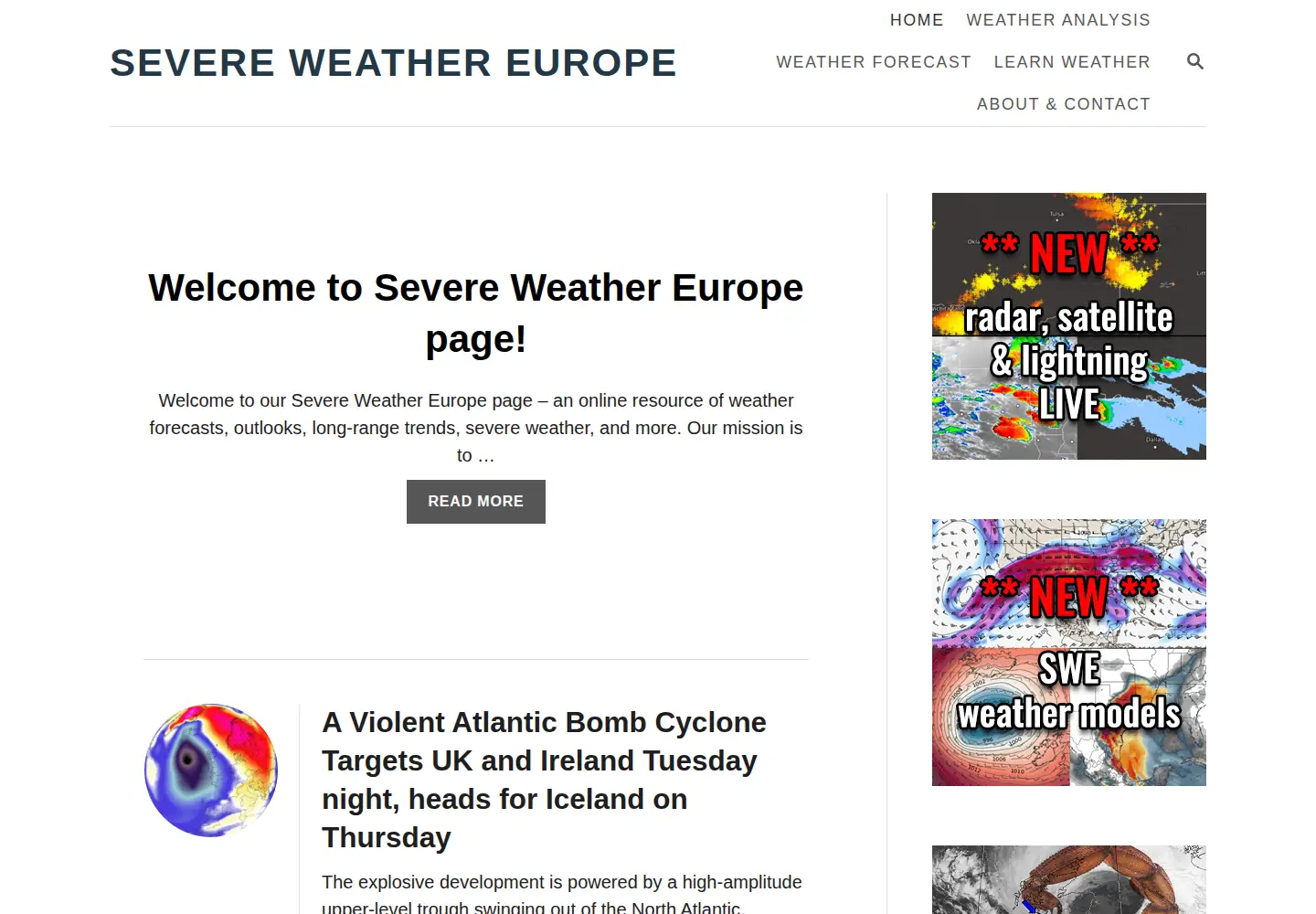 Screenshot of severe-weather.eu