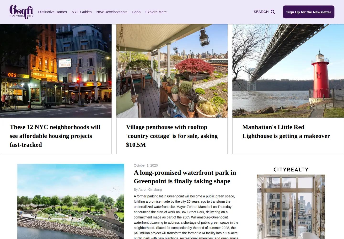 Screenshot of 6sqft.com
