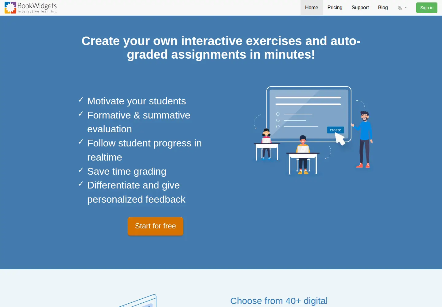 Screenshot of bookwidgets.com