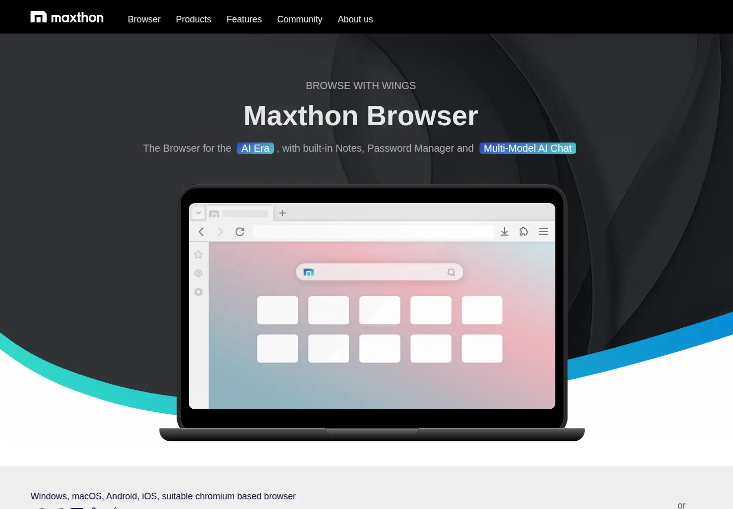 Screenshot of maxthon.com