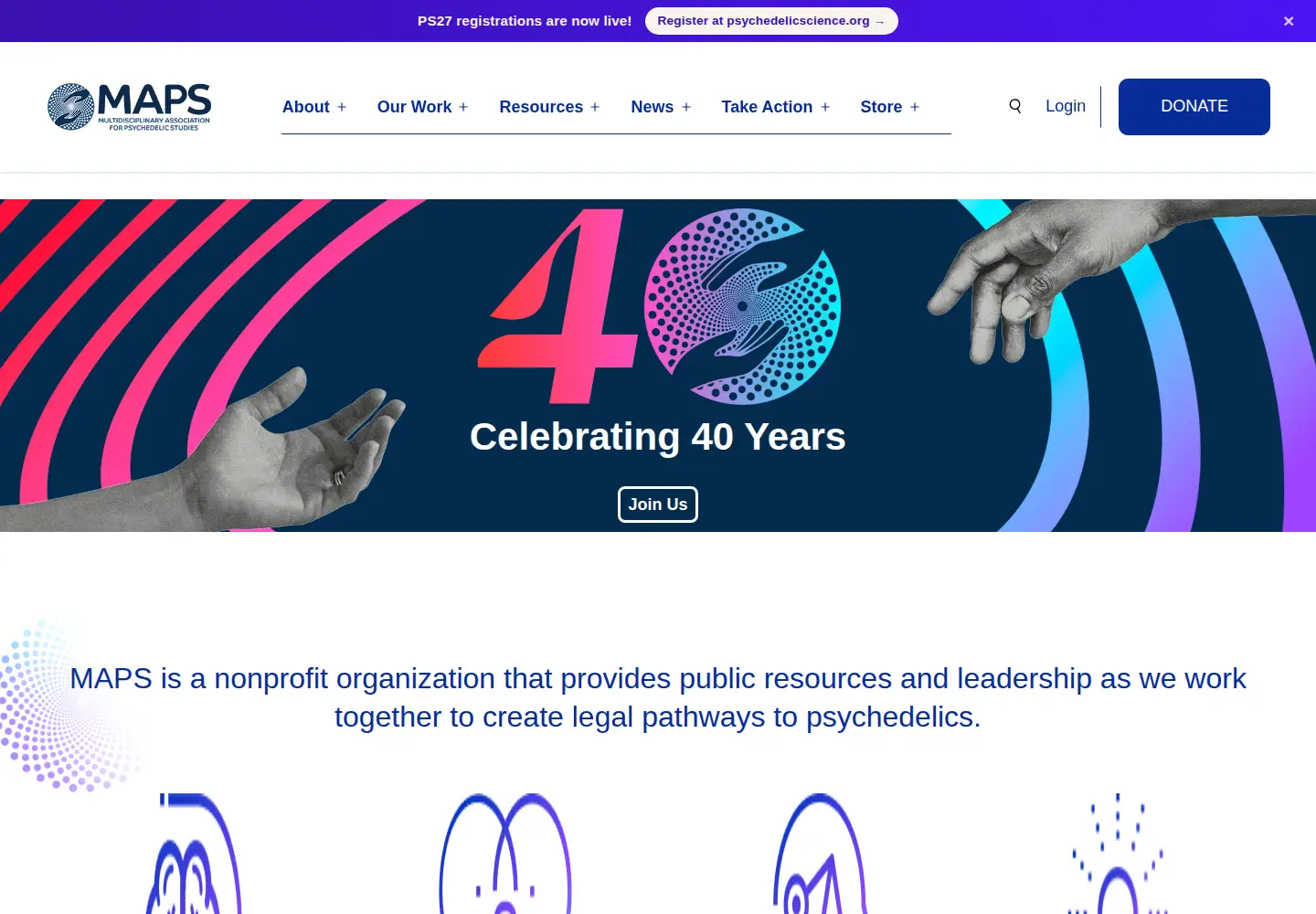 Captured homepage of maps.org in the current scan