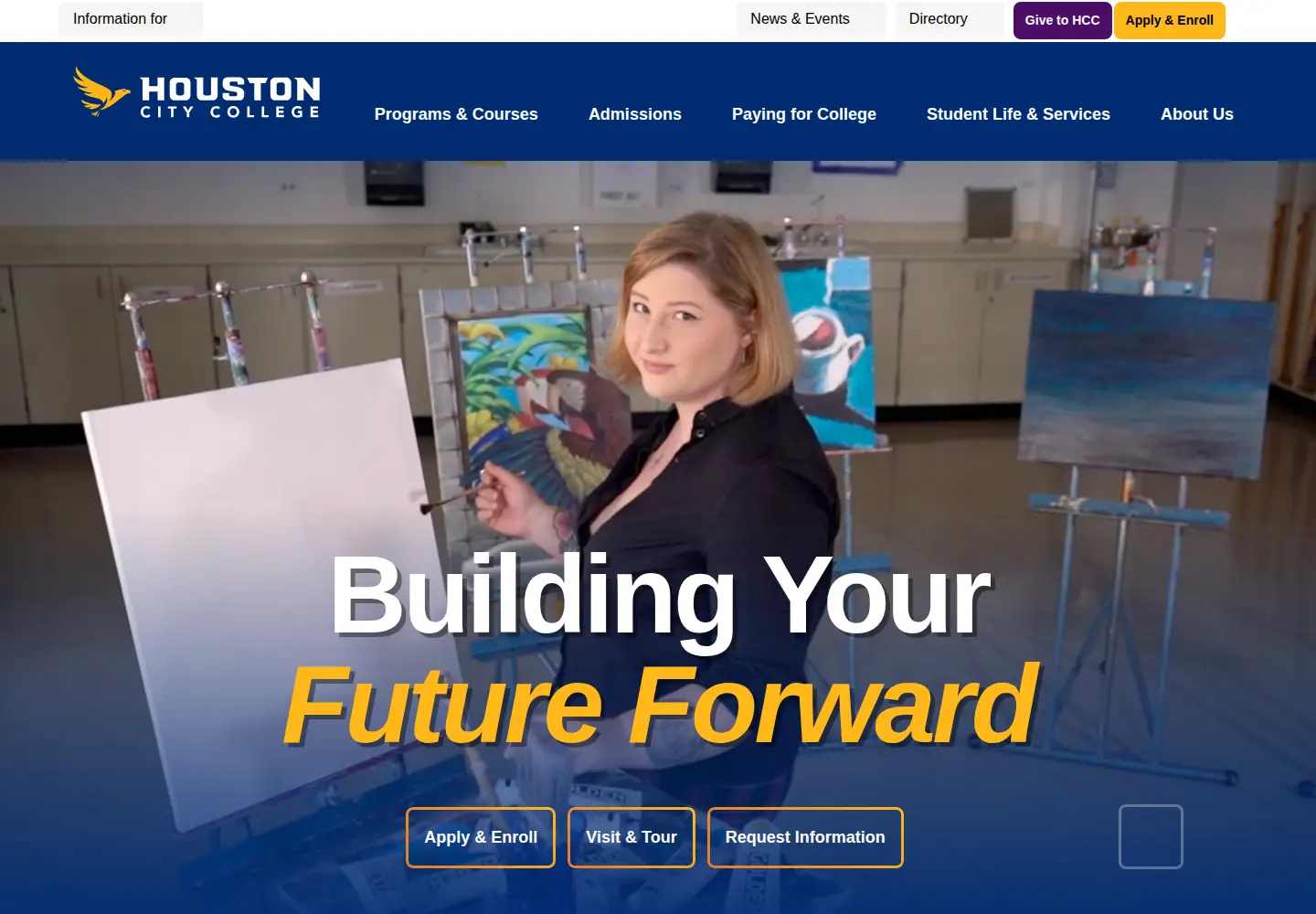 Screenshot of hccs.edu