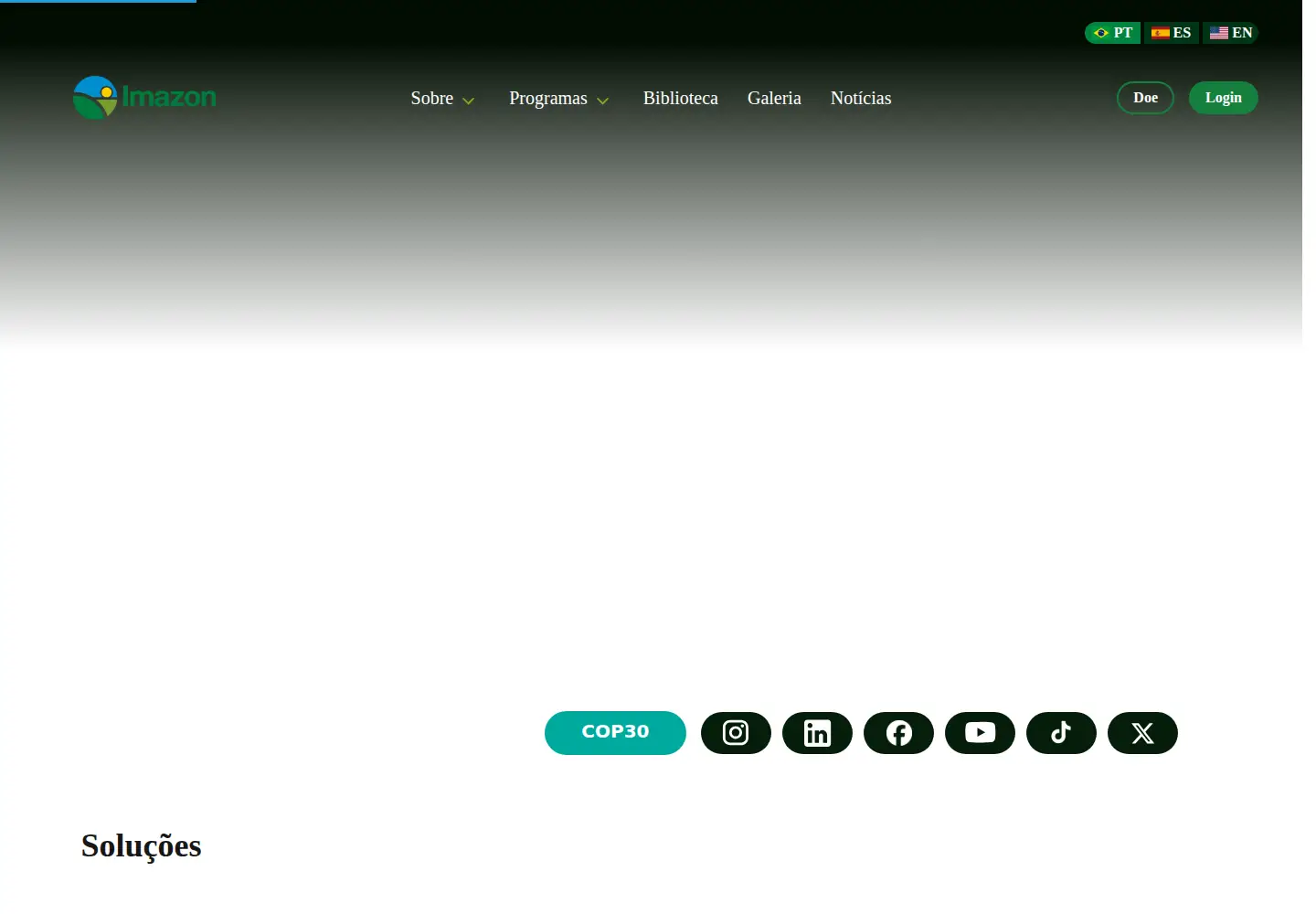 Captured homepage of imazon.org.br in the current scan