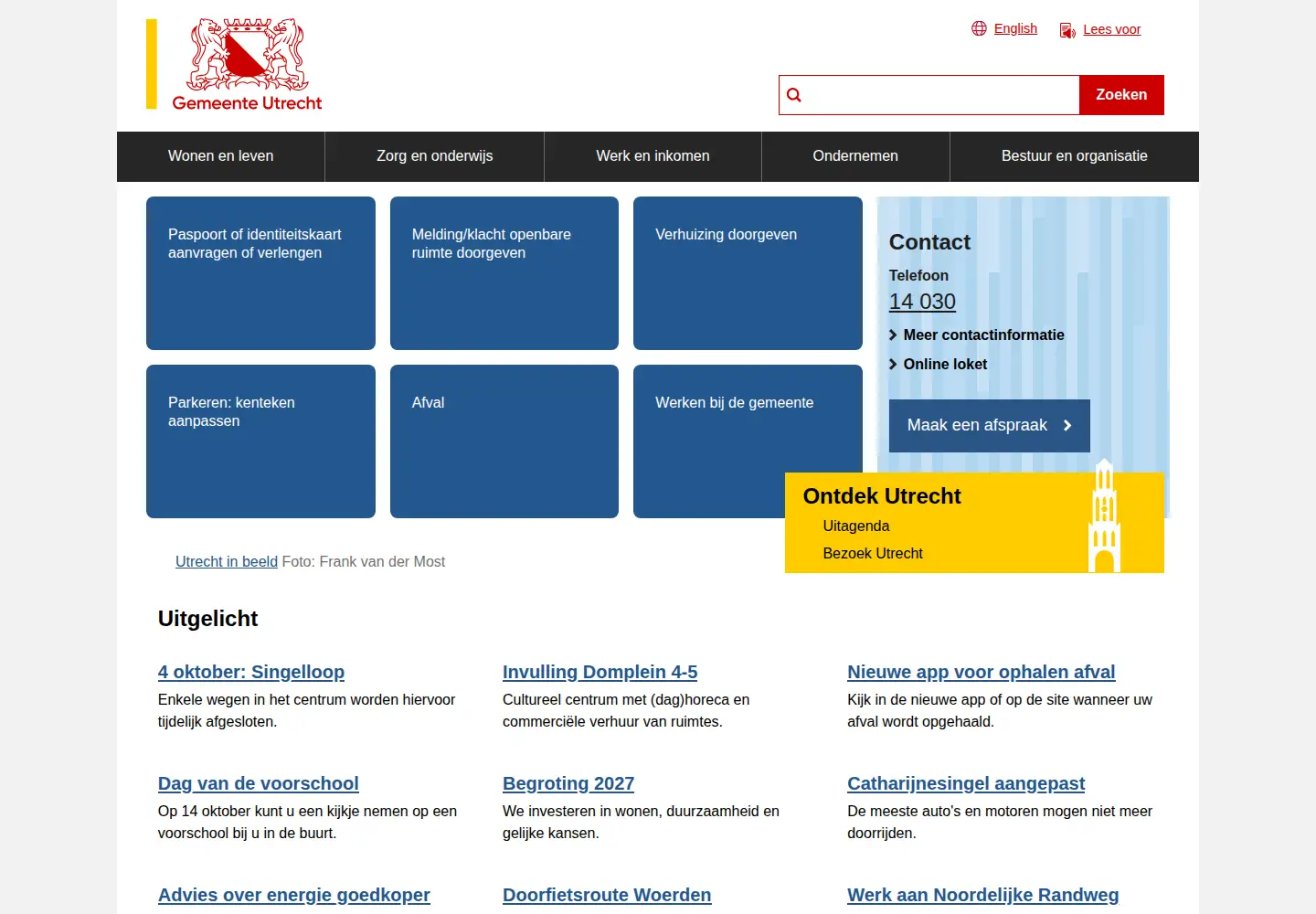 Screenshot of utrecht.nl