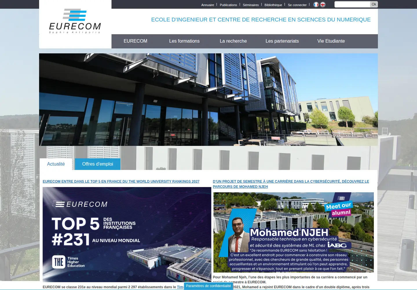 Screenshot of eurecom.fr