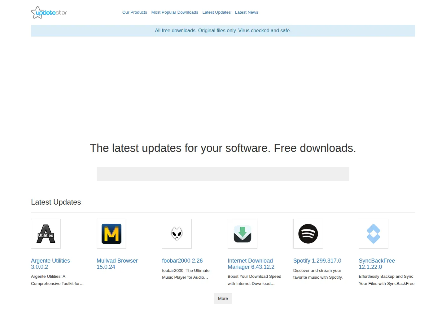 Screenshot of updatestar.com