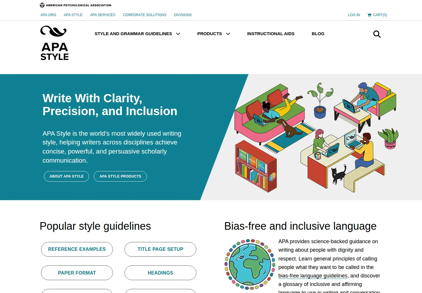 Screenshot of apastyle.org