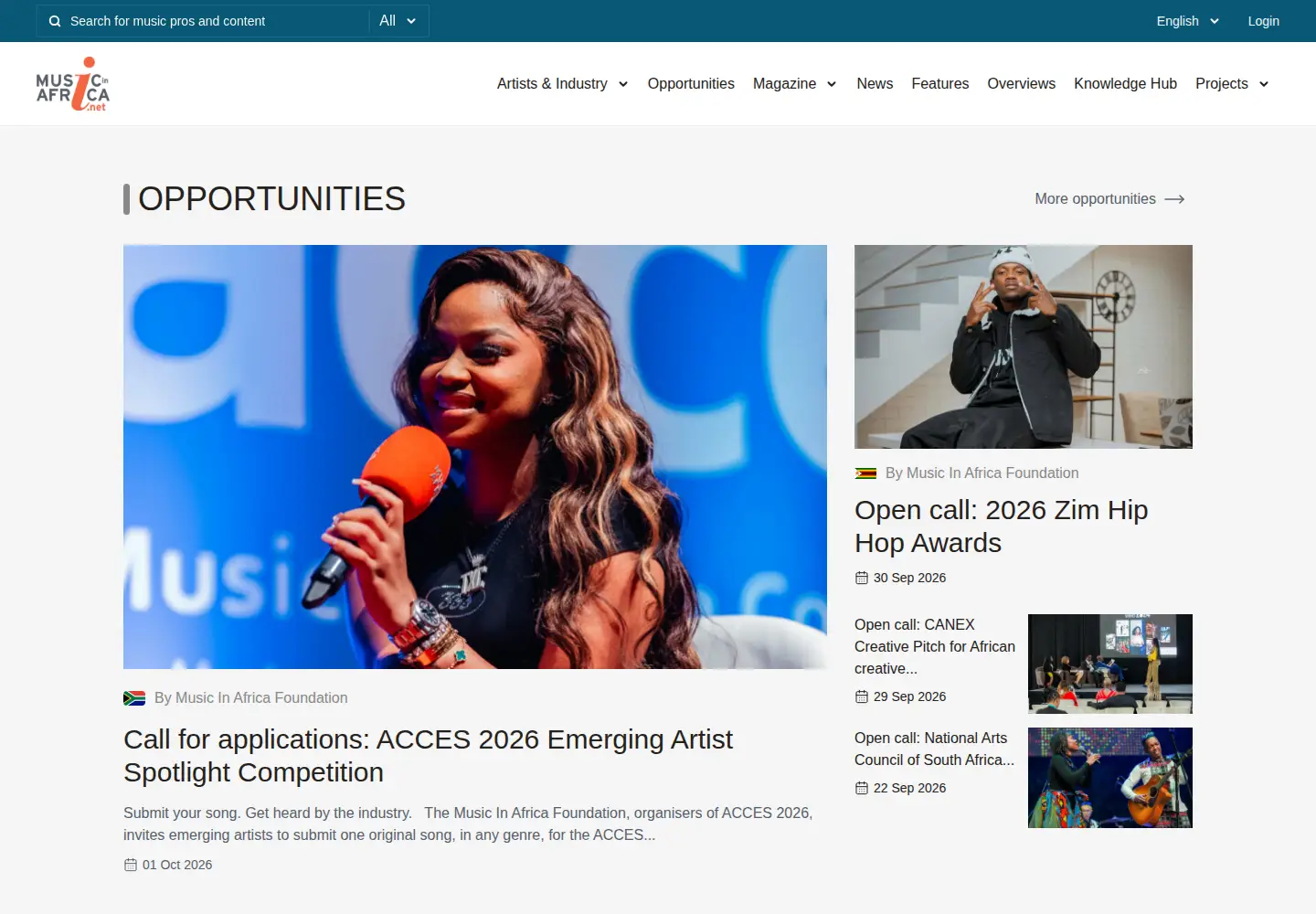 Screenshot of musicinafrica.net