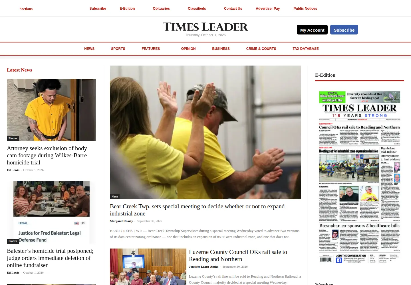 Screenshot of timesleader.com