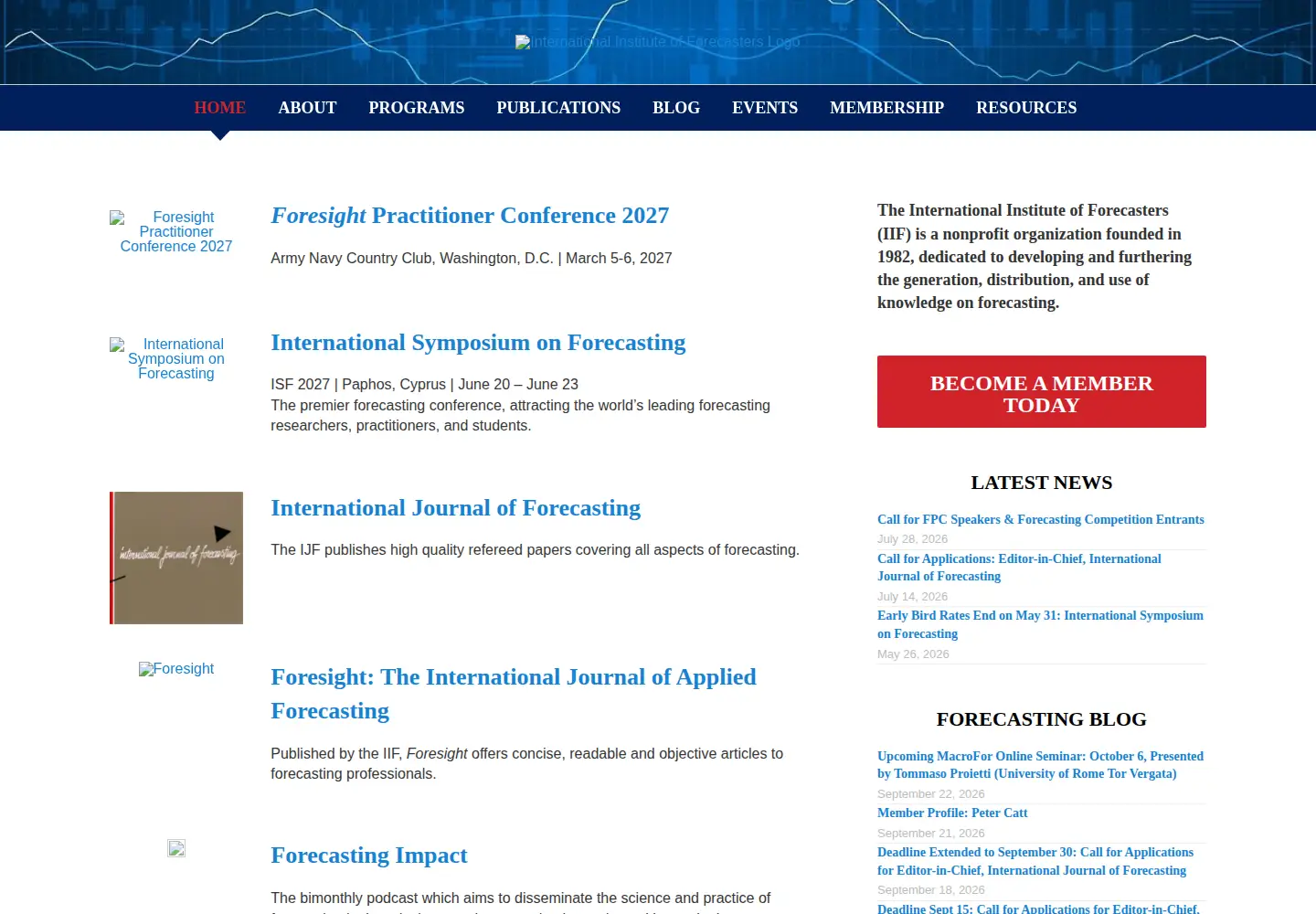 Screenshot of forecasters.org