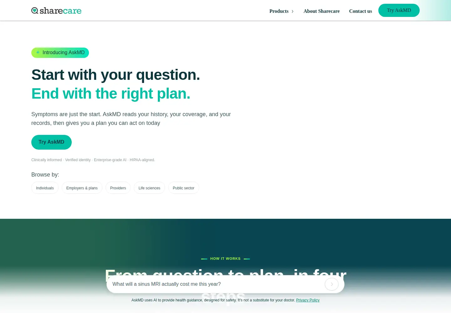 Screenshot of sharecare.com