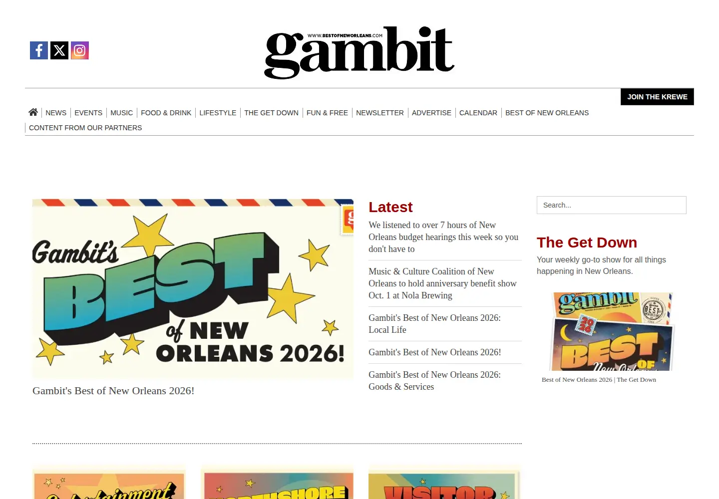 Screenshot of bestofneworleans.com