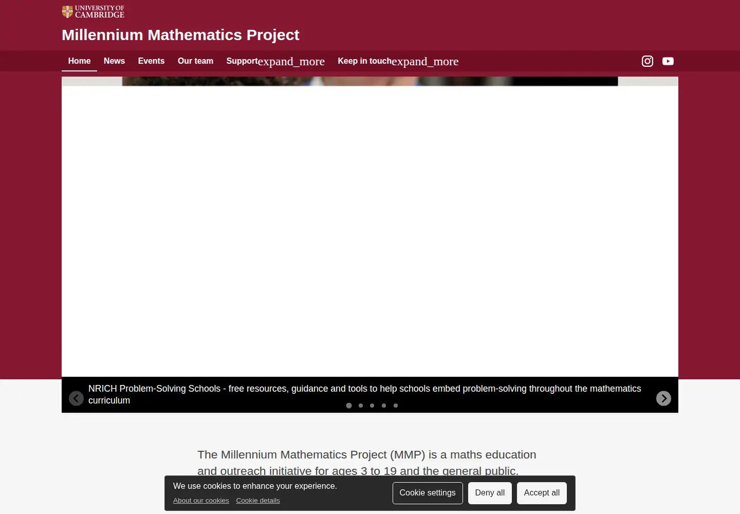 Screenshot of maths.org