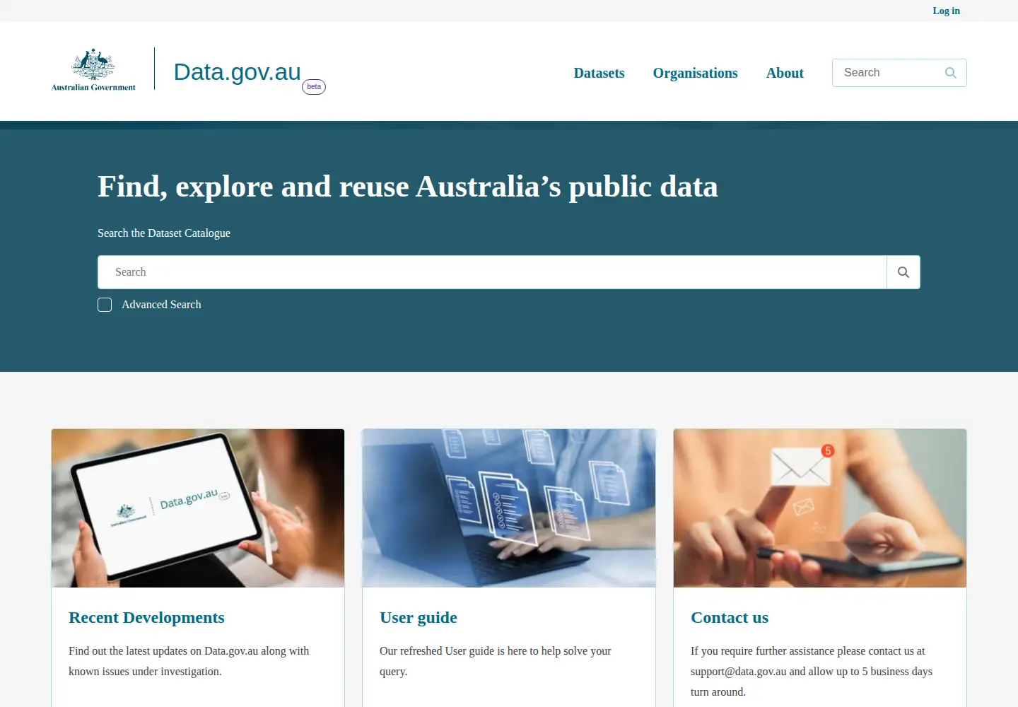 Screenshot of data.gov.au