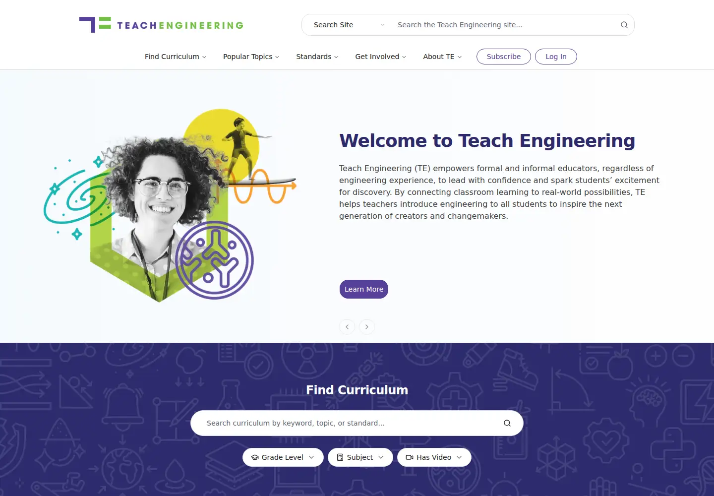 Screenshot of teachengineering.org