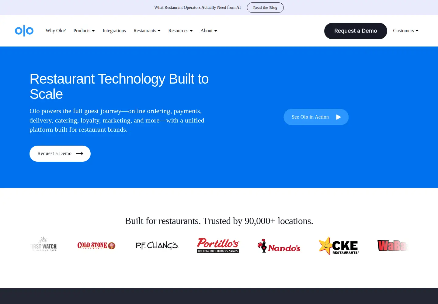 Screenshot of olo.com
