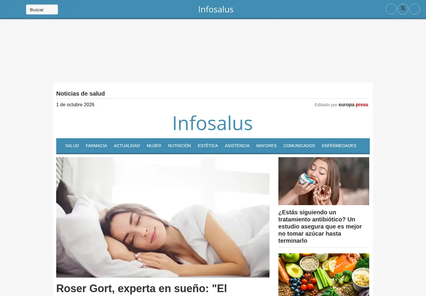 Screenshot of infosalus.com