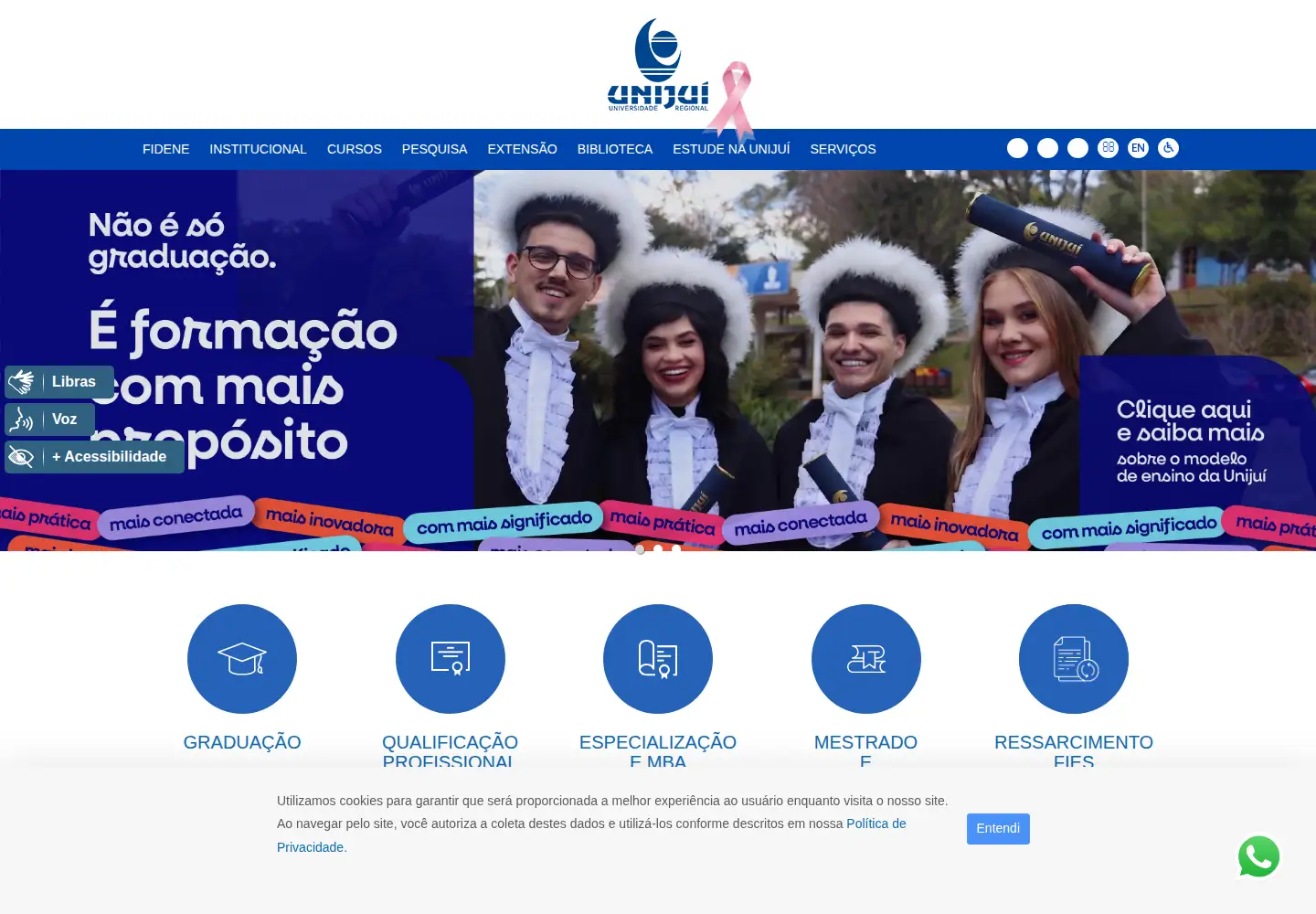 Screenshot of unijui.edu.br