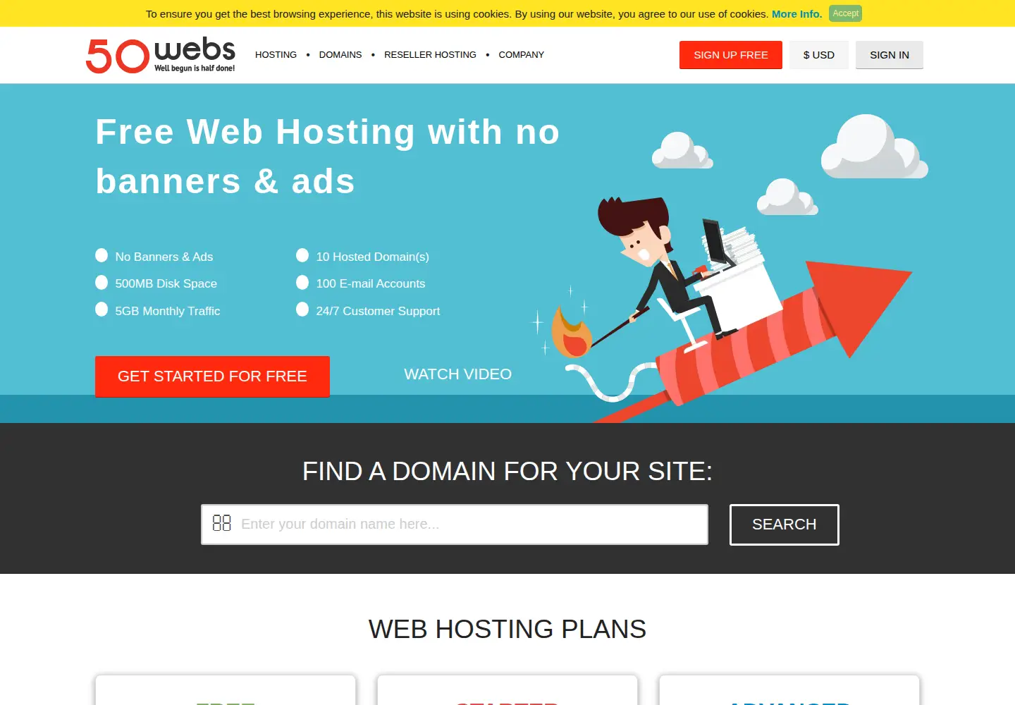 Screenshot of 50webs.com