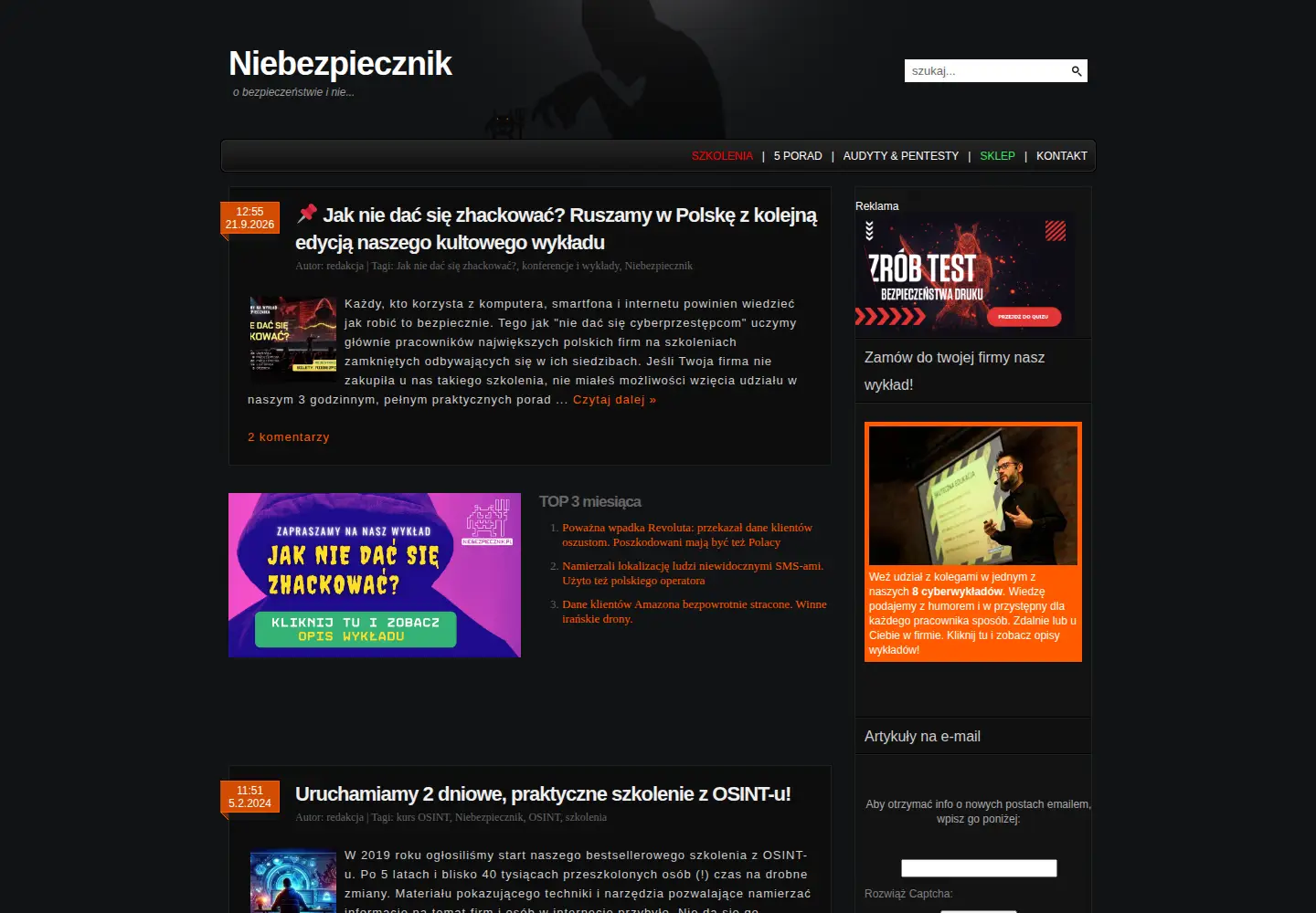 Screenshot of niebezpiecznik.pl
