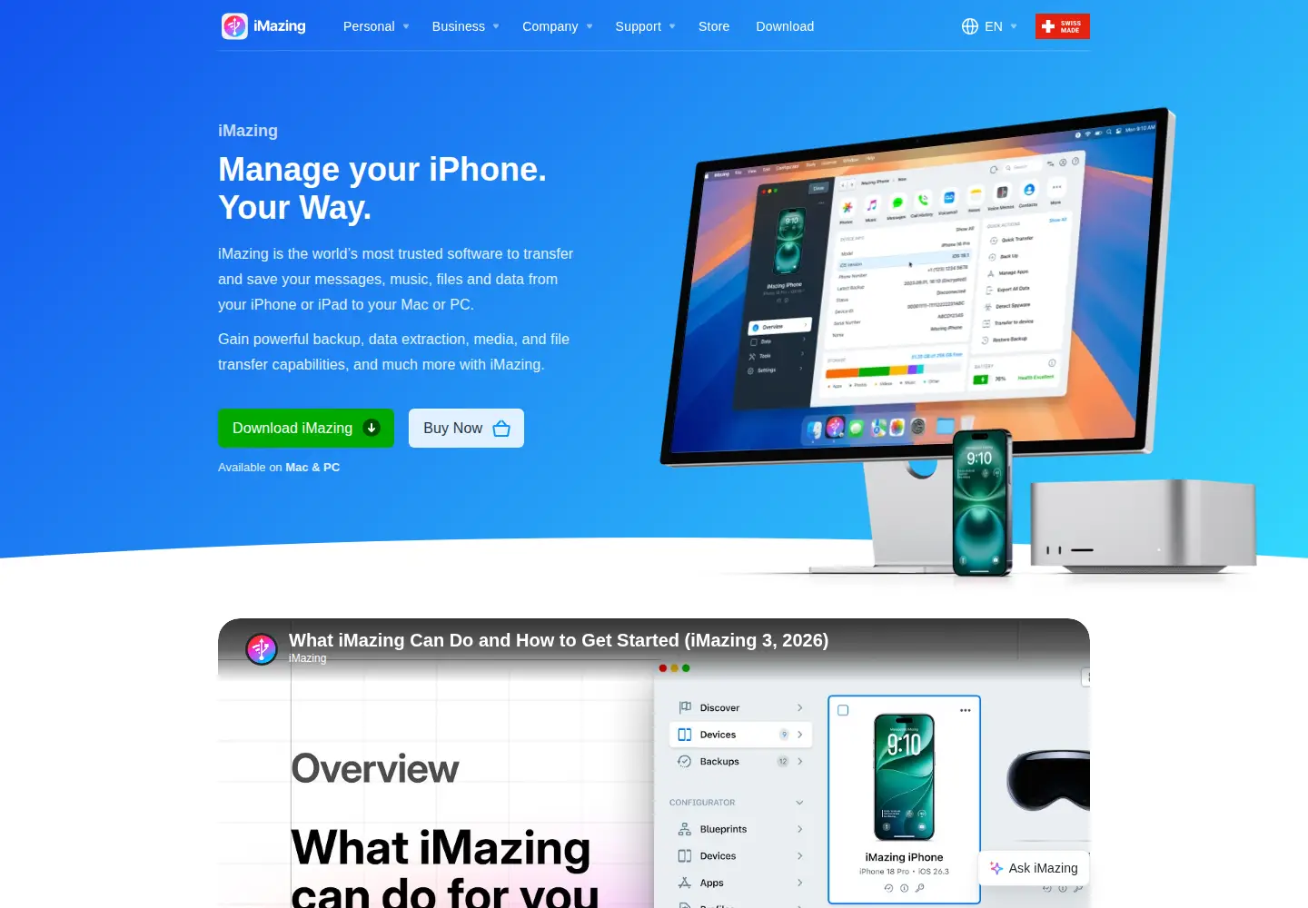Screenshot of imazing.com