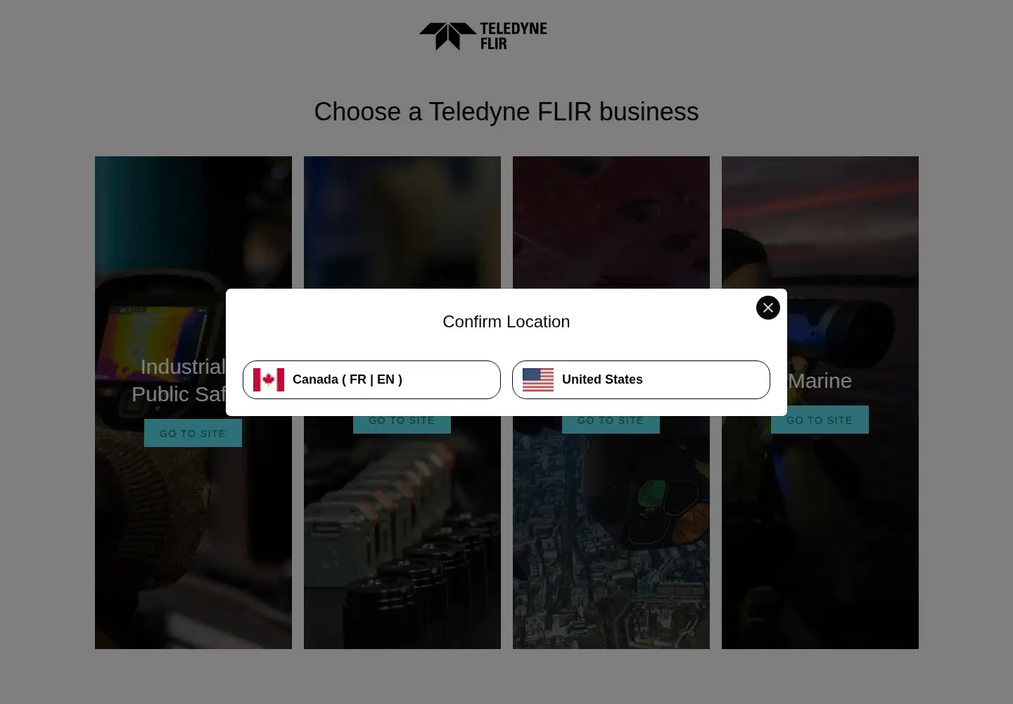 Screenshot of flir.com