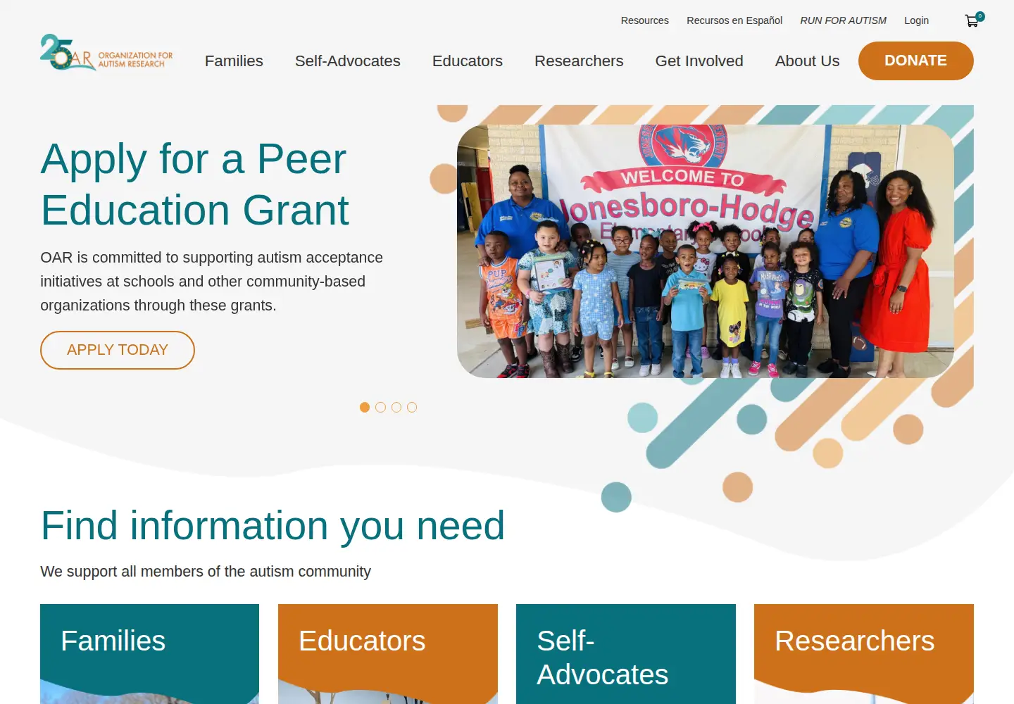 Screenshot of researchautism.org