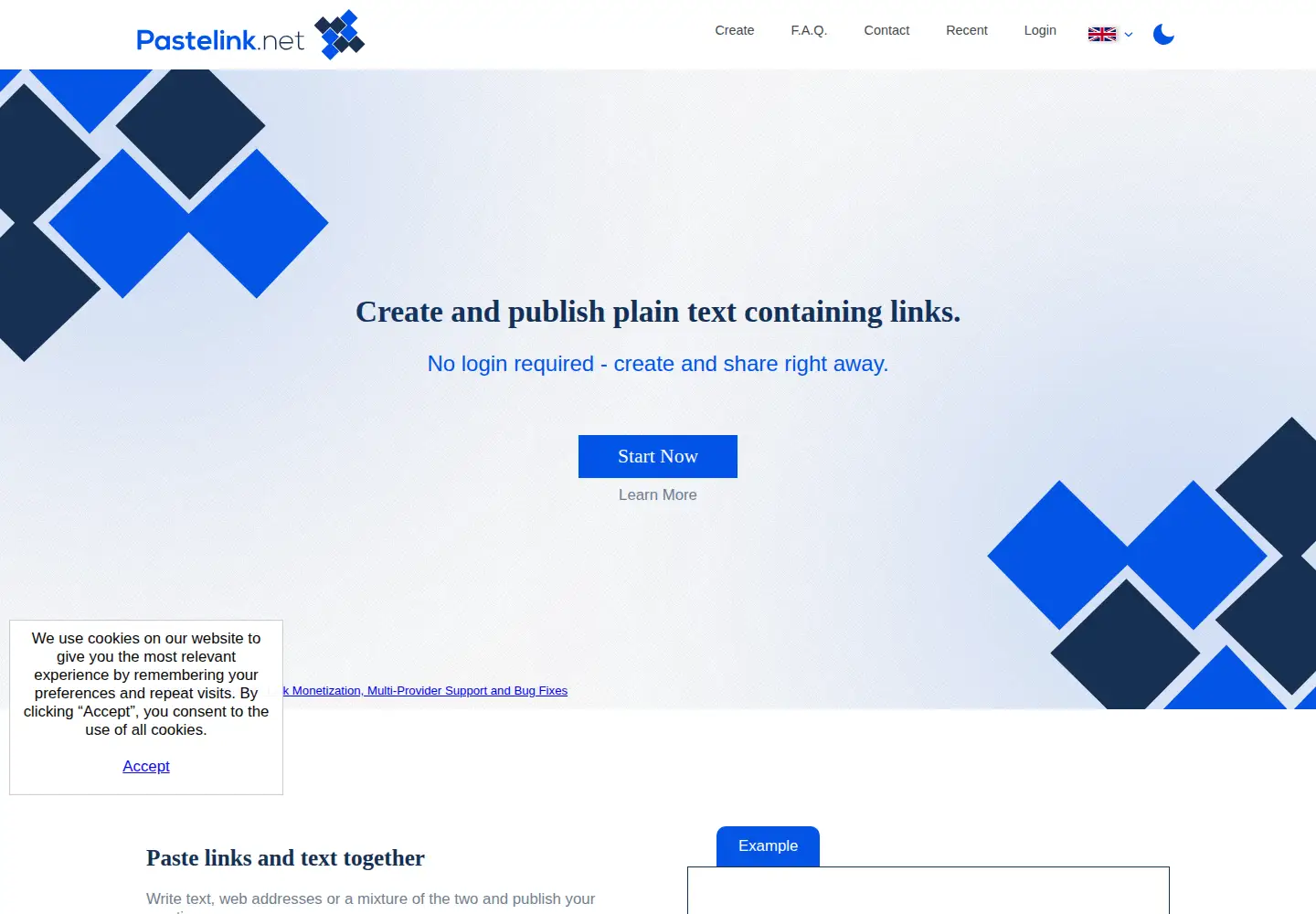 Screenshot of pastelink.net