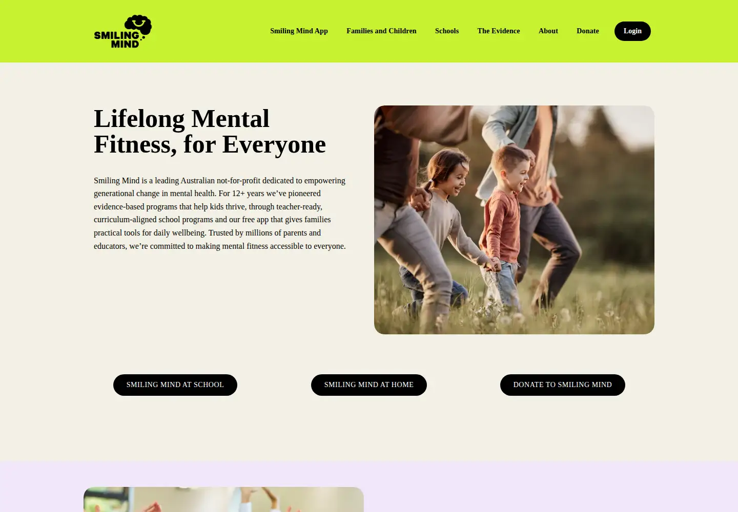 Screenshot of smilingmind.com.au