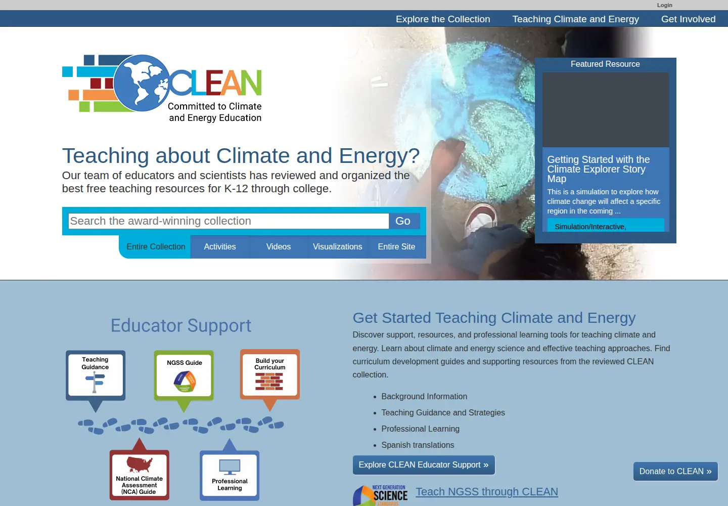 Screenshot of cleanet.org