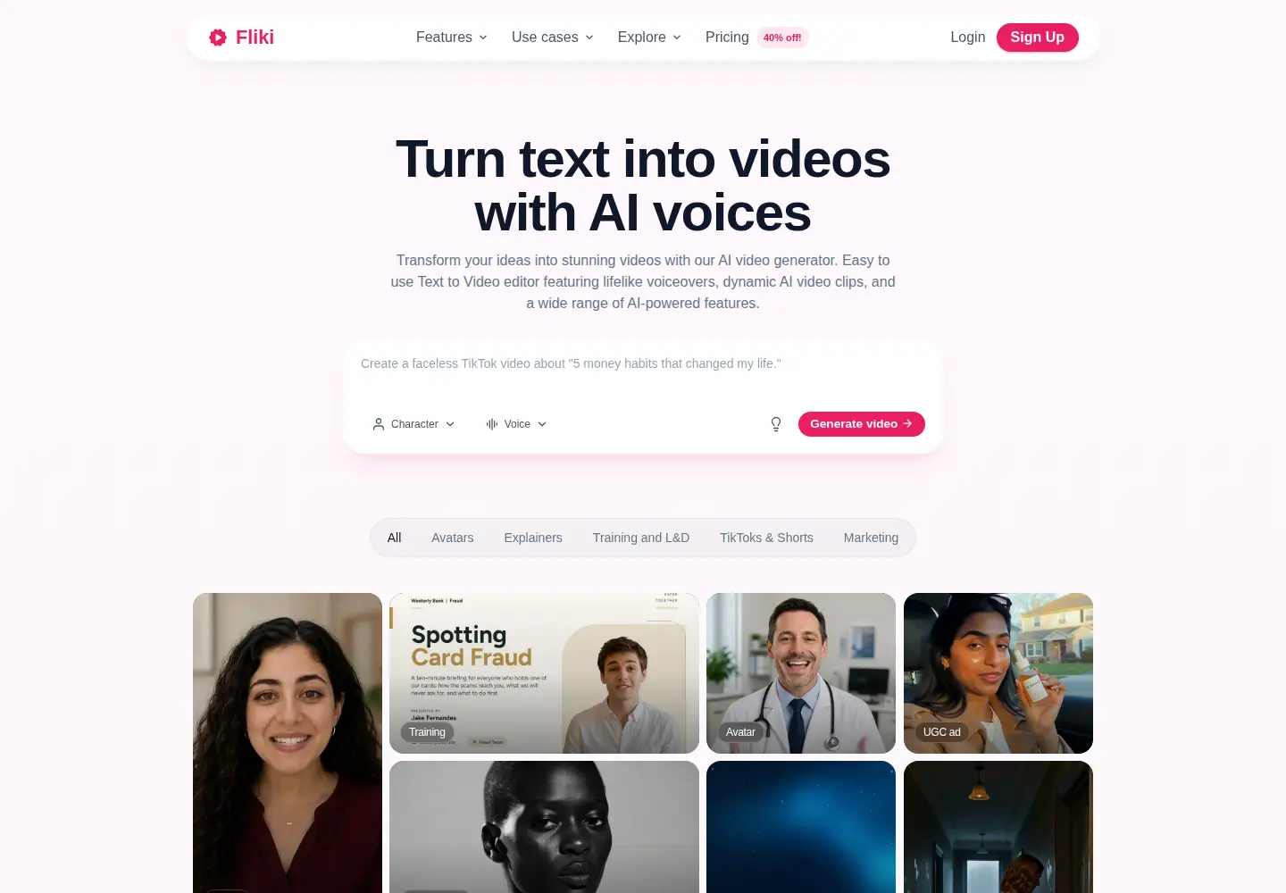 Screenshot of fliki.ai
