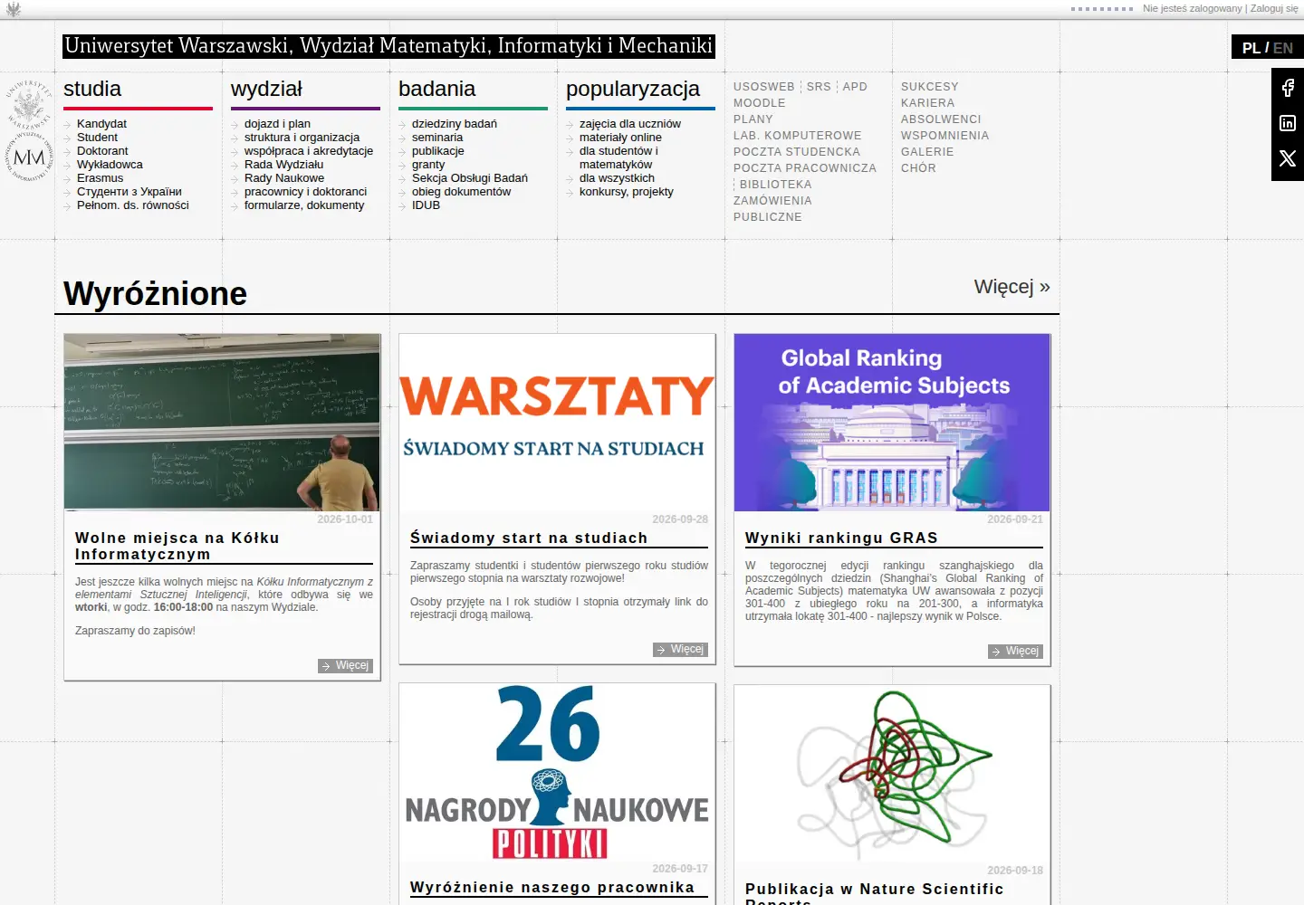 Screenshot of mimuw.edu.pl