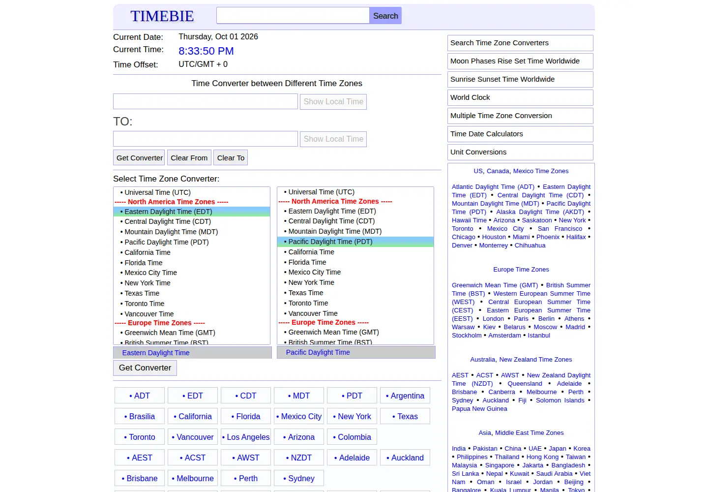 Screenshot of timebie.com
